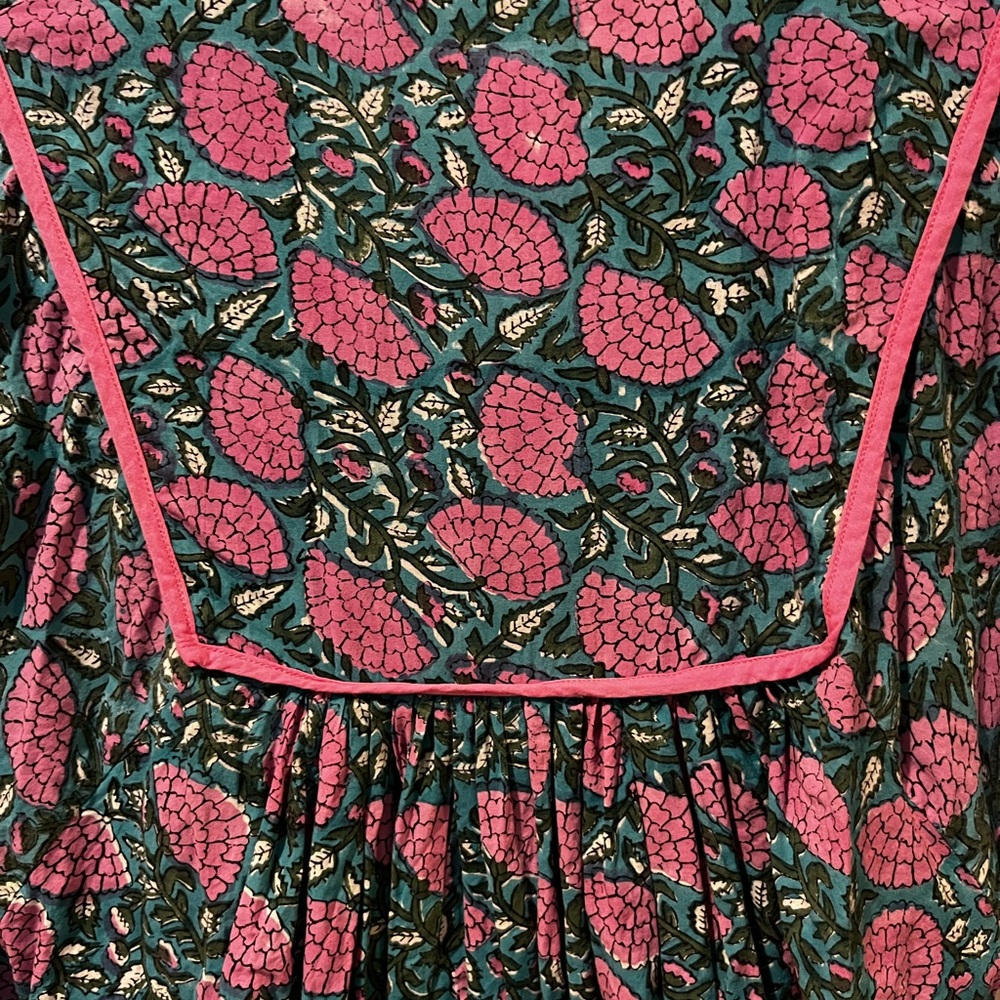 Cotton block print caftan.